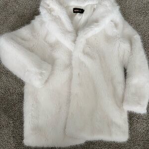 Fashion Nova Women's White Teddy Jacket